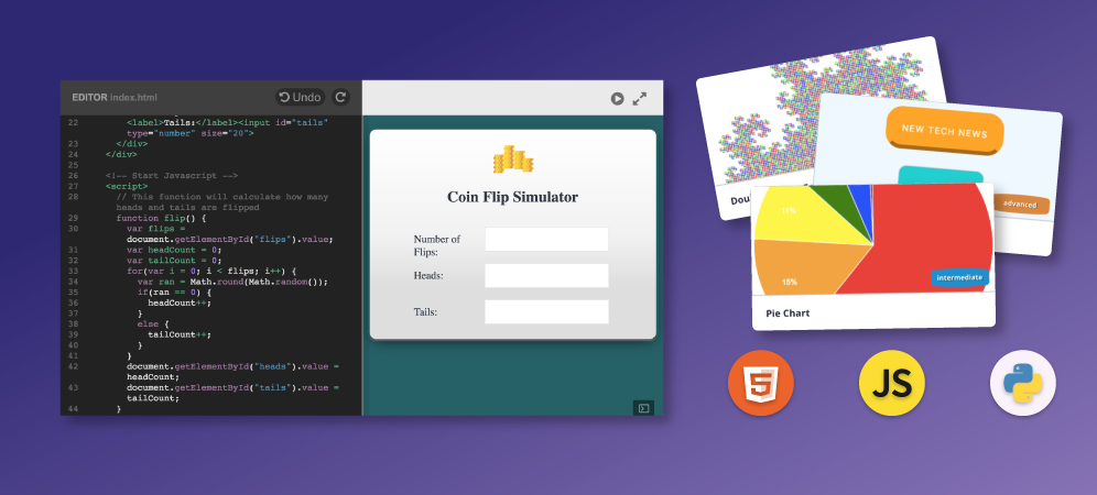 Code The Web Html Javascript Css And Python With Live Preview Tynker Blog