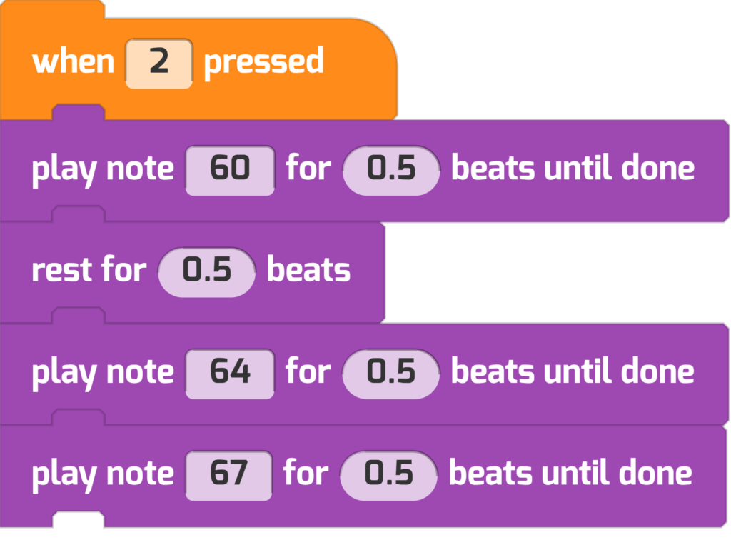 This script plays an arpeggio