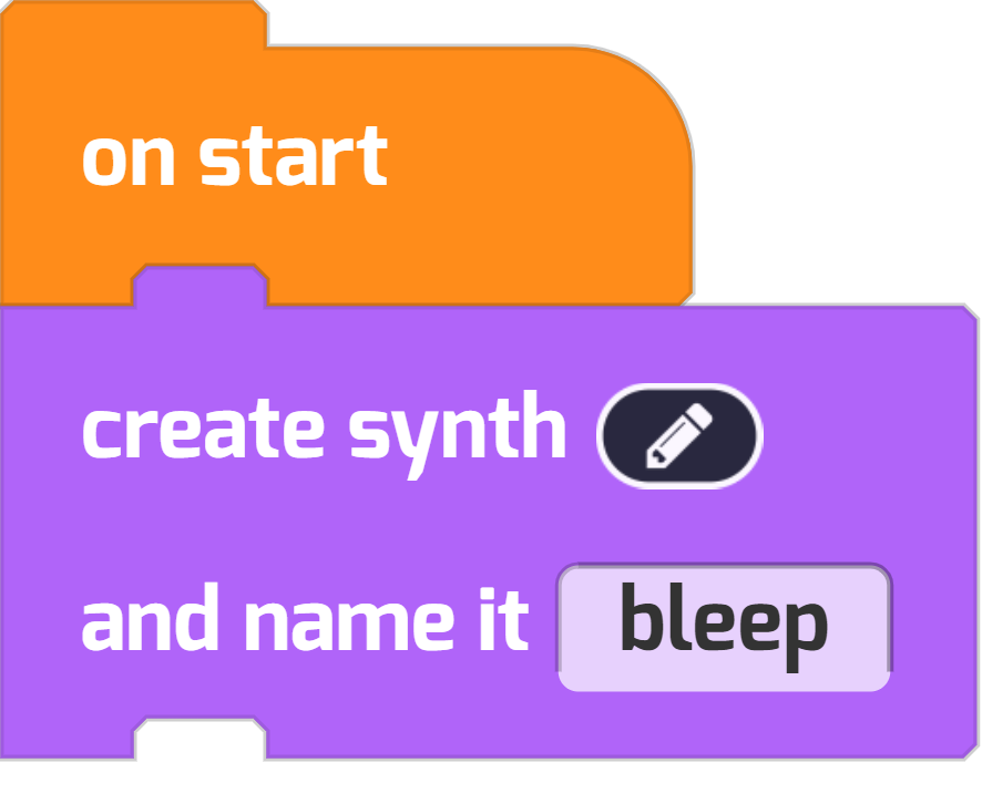 A short program to create a new synth called "bleep" 