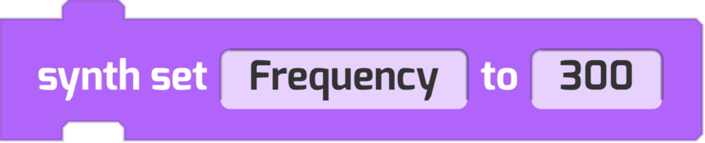 The synth set frequency code block