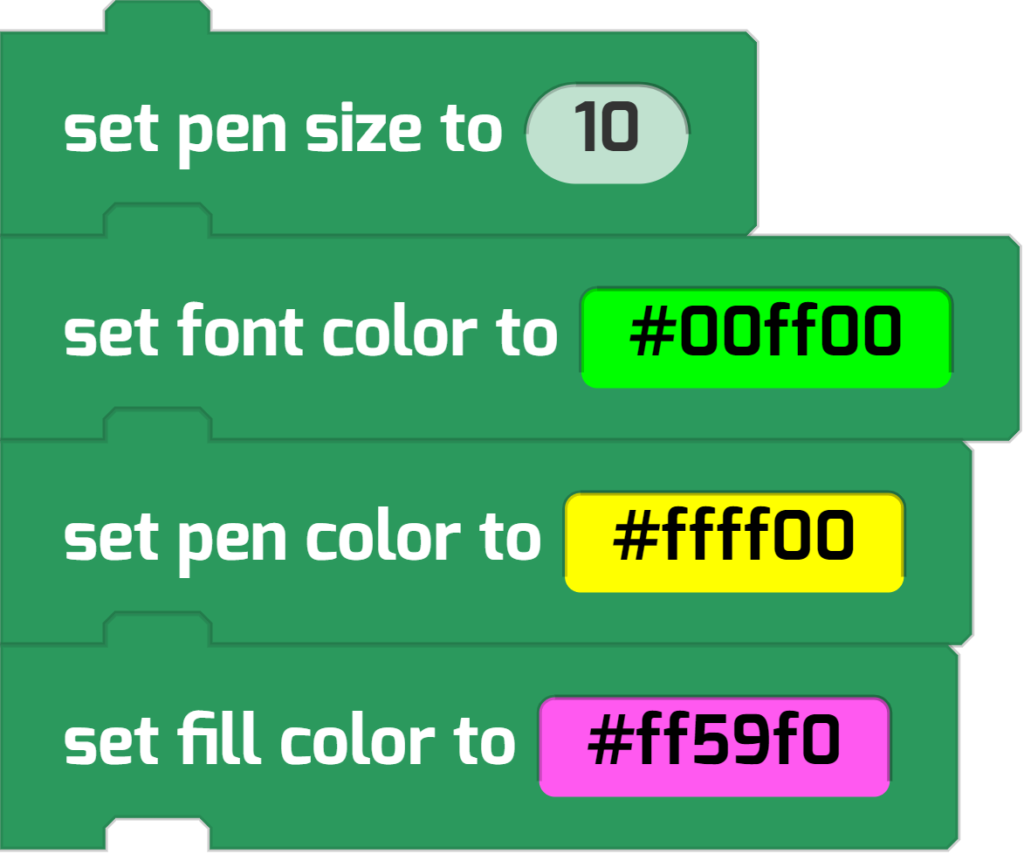 Blocks that change font size, color, and fill 