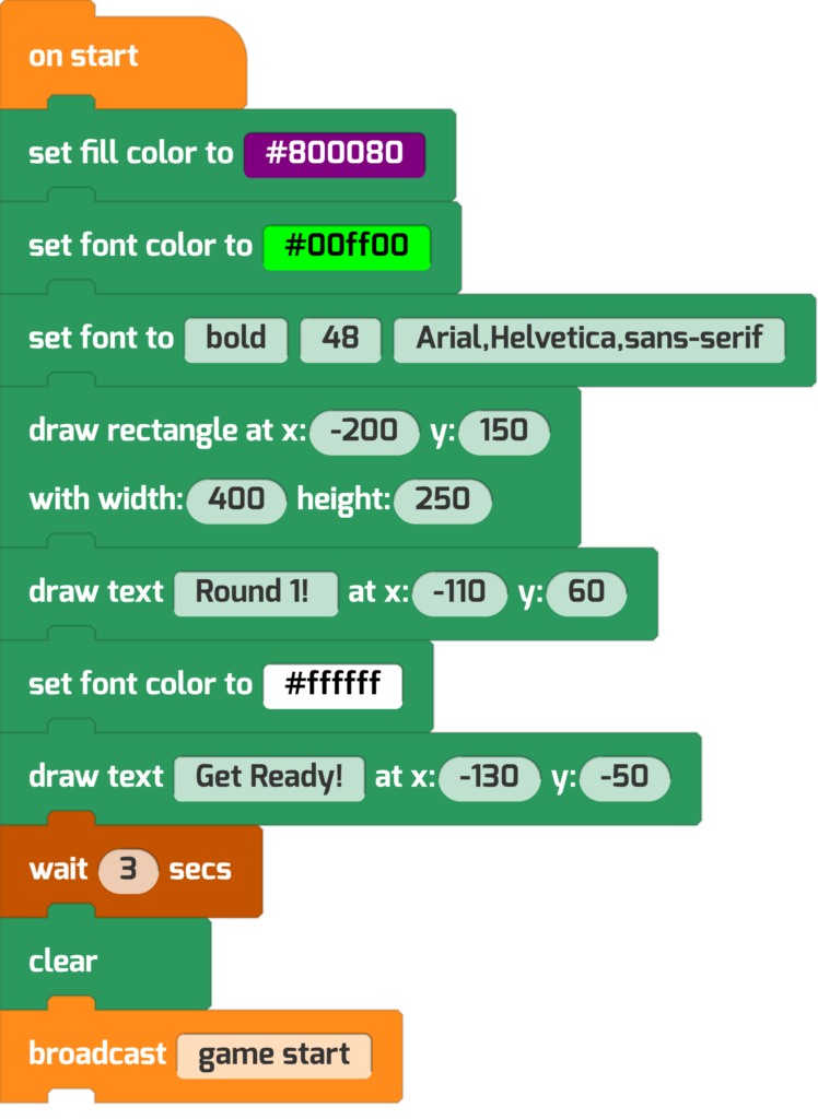 A script to draw written text to the screen 