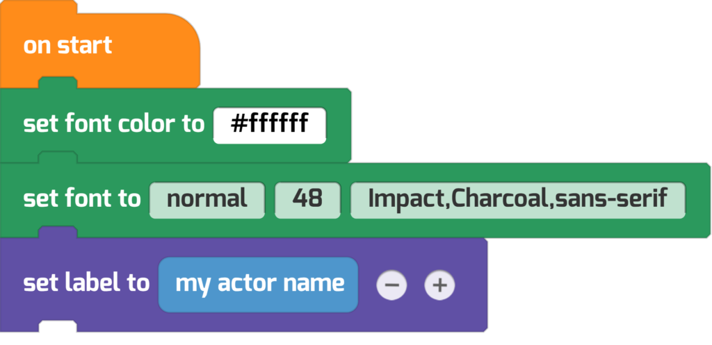 Setting a label with "my actor name" block 