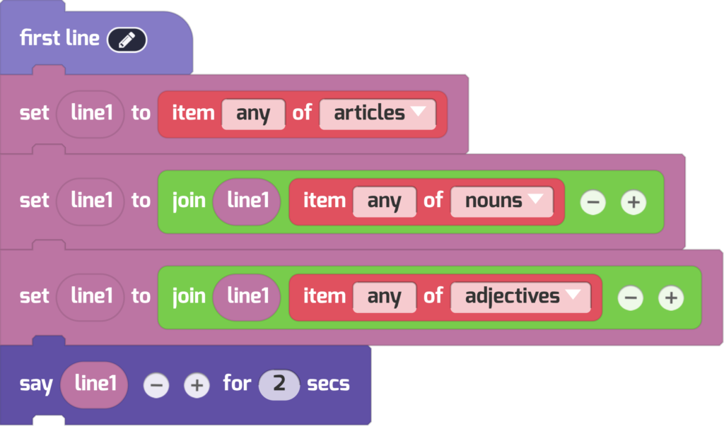 Defining the first line function 