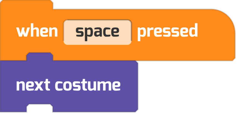 When Space is pressed, next costume program 